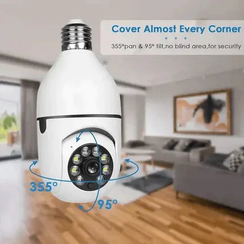 Smart E27 Security Camera – 360-Degree Coverage, Night Vision, Mobile App
