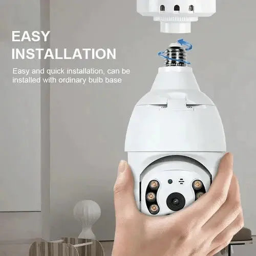 Smart E27 Security Camera – 360-Degree Coverage, Night Vision, Mobile App