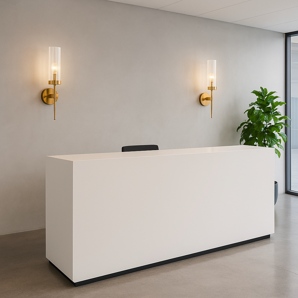 RadiantGlow Modern Ribbed Glass Wall Light Fixture
