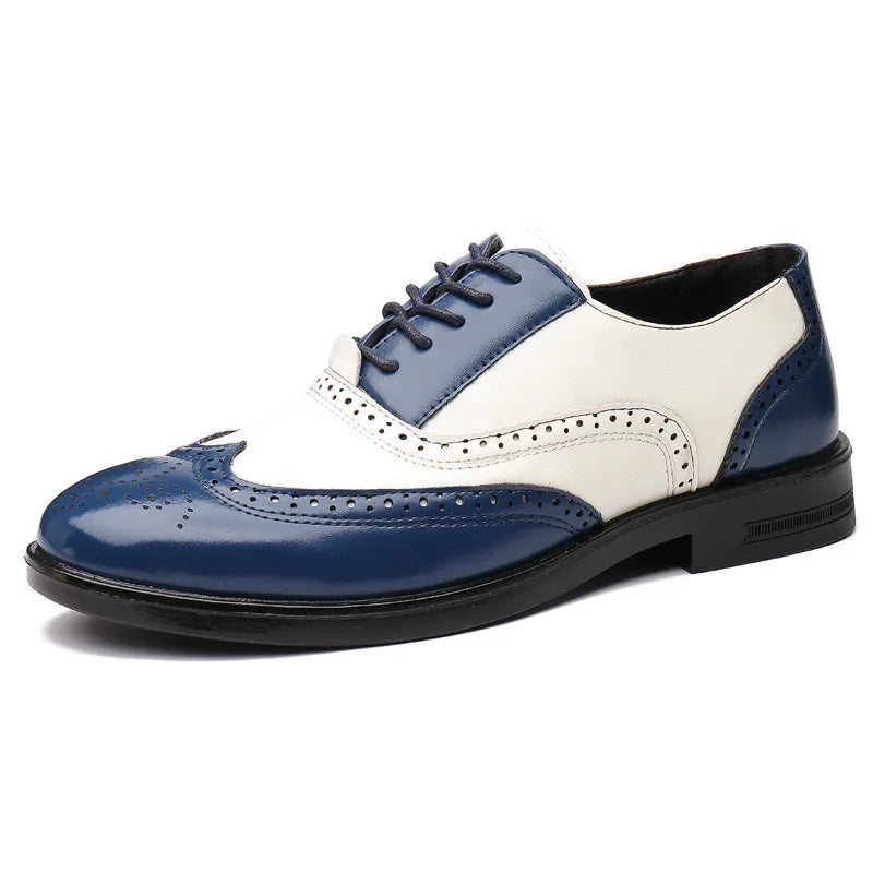 Brogue Lace-Up Shoes in Two-Tone Leather – Versatile Footwear for All Events