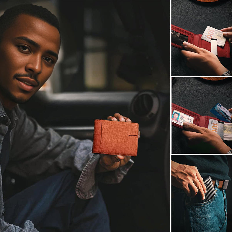 Leather Card Holder with RFID Protection – Compact Theft-Resistant Wallet