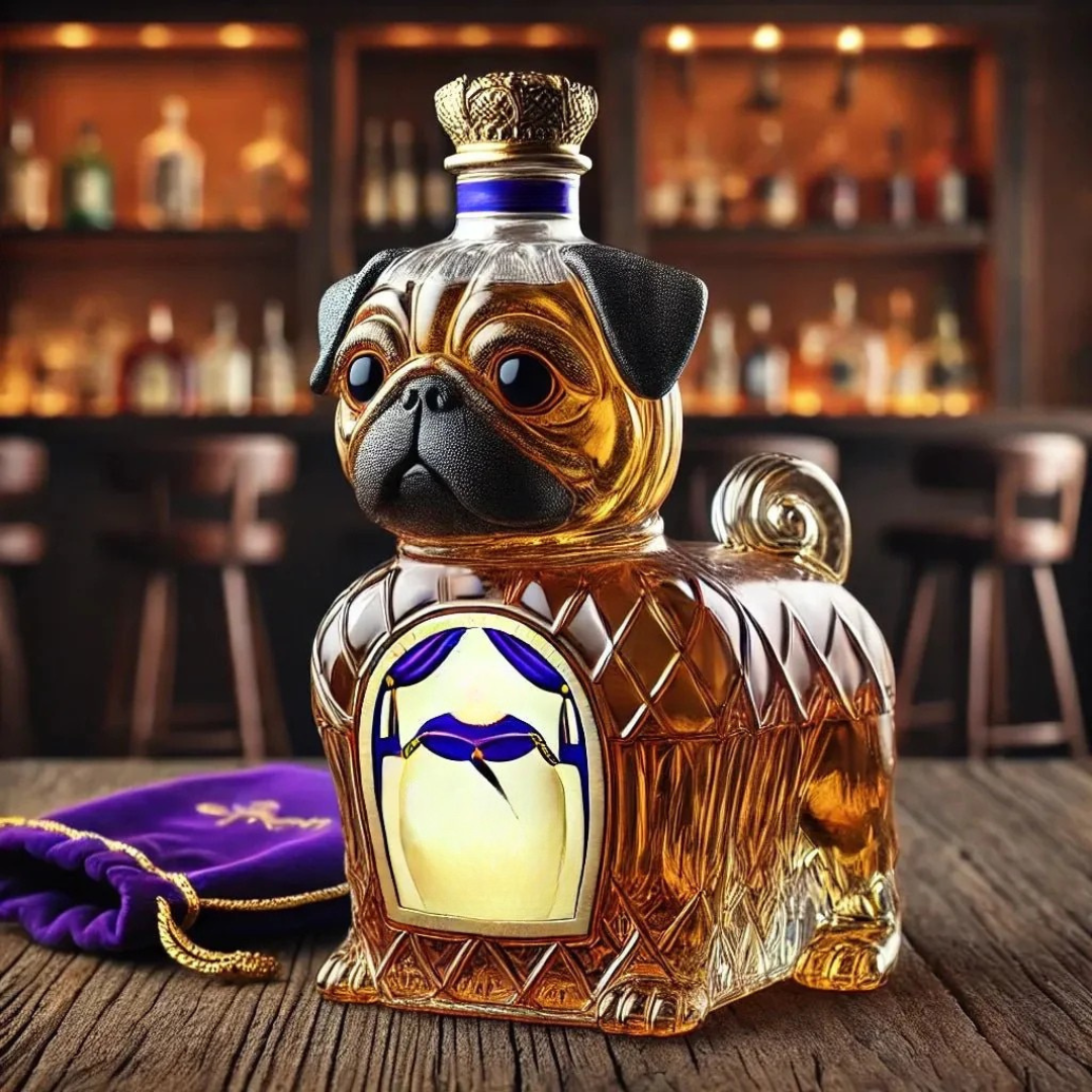 Charming Dog-Themed Glass Decanter for Whisky Lovers