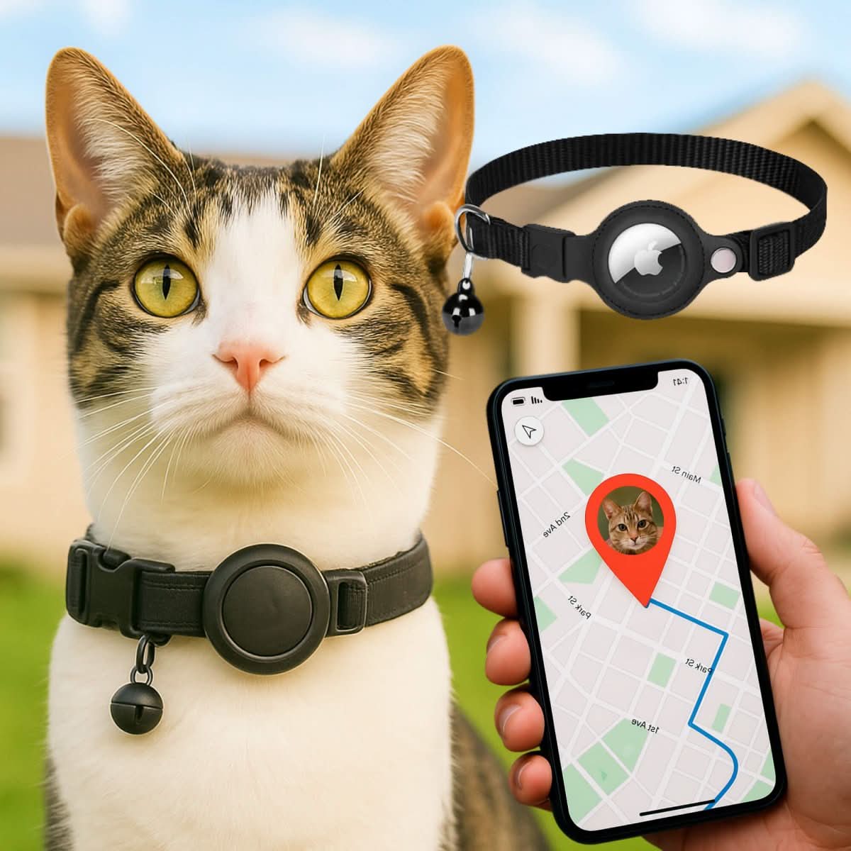 PawSafe GPS Tracker Collar for Cats with Reflective Features