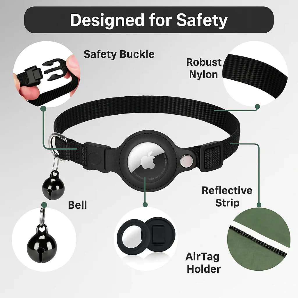 PawSafe GPS Tracker Collar for Cats with Reflective Features