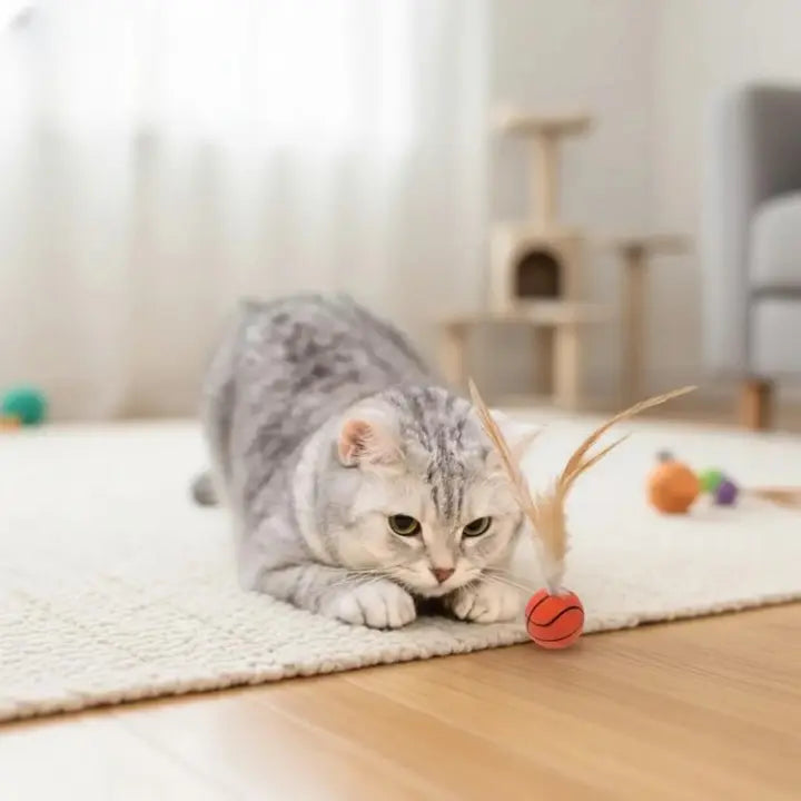 Interactive Feather Ball for Cats