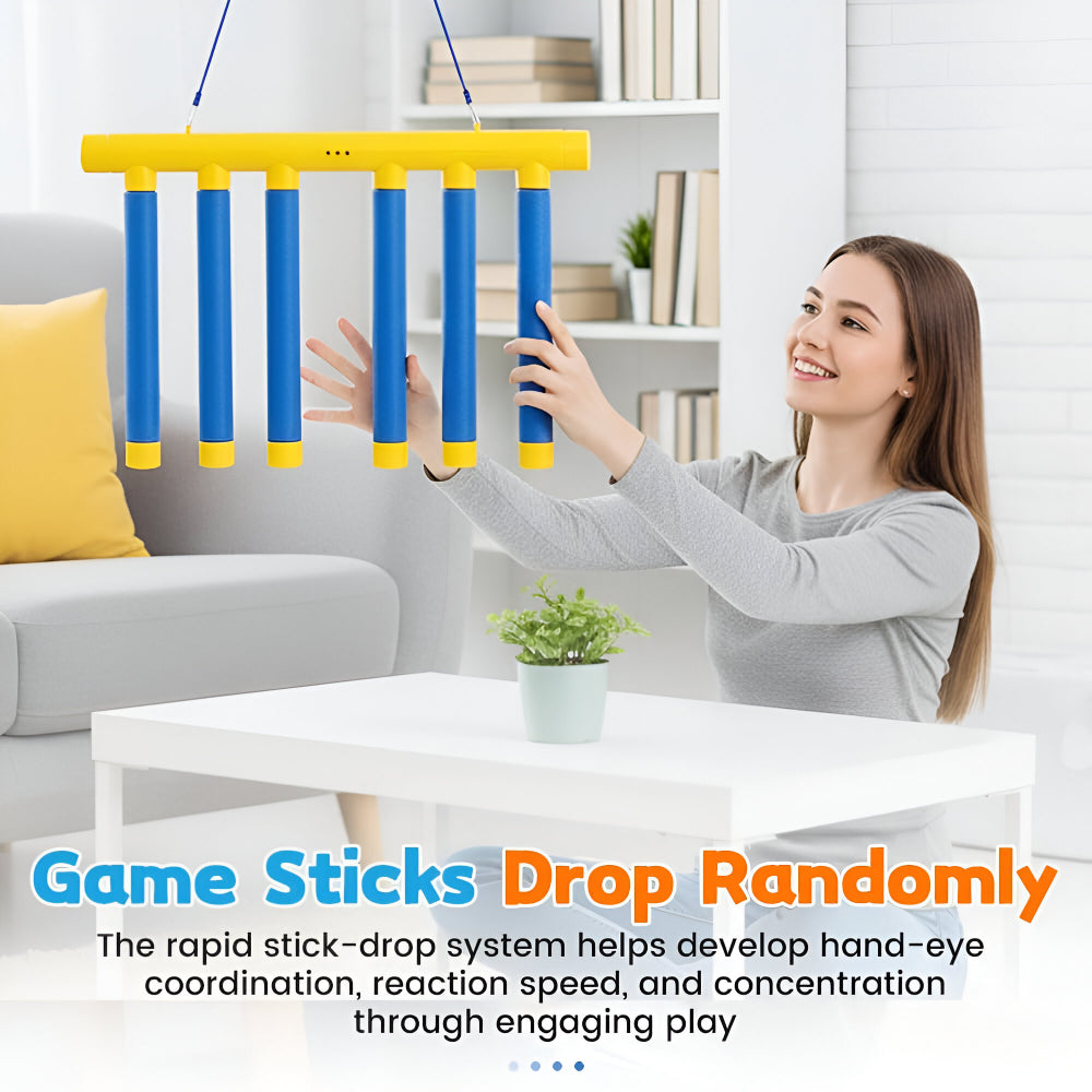 Dynamic Reflex Challenge Game for Kids with Drop Sticks