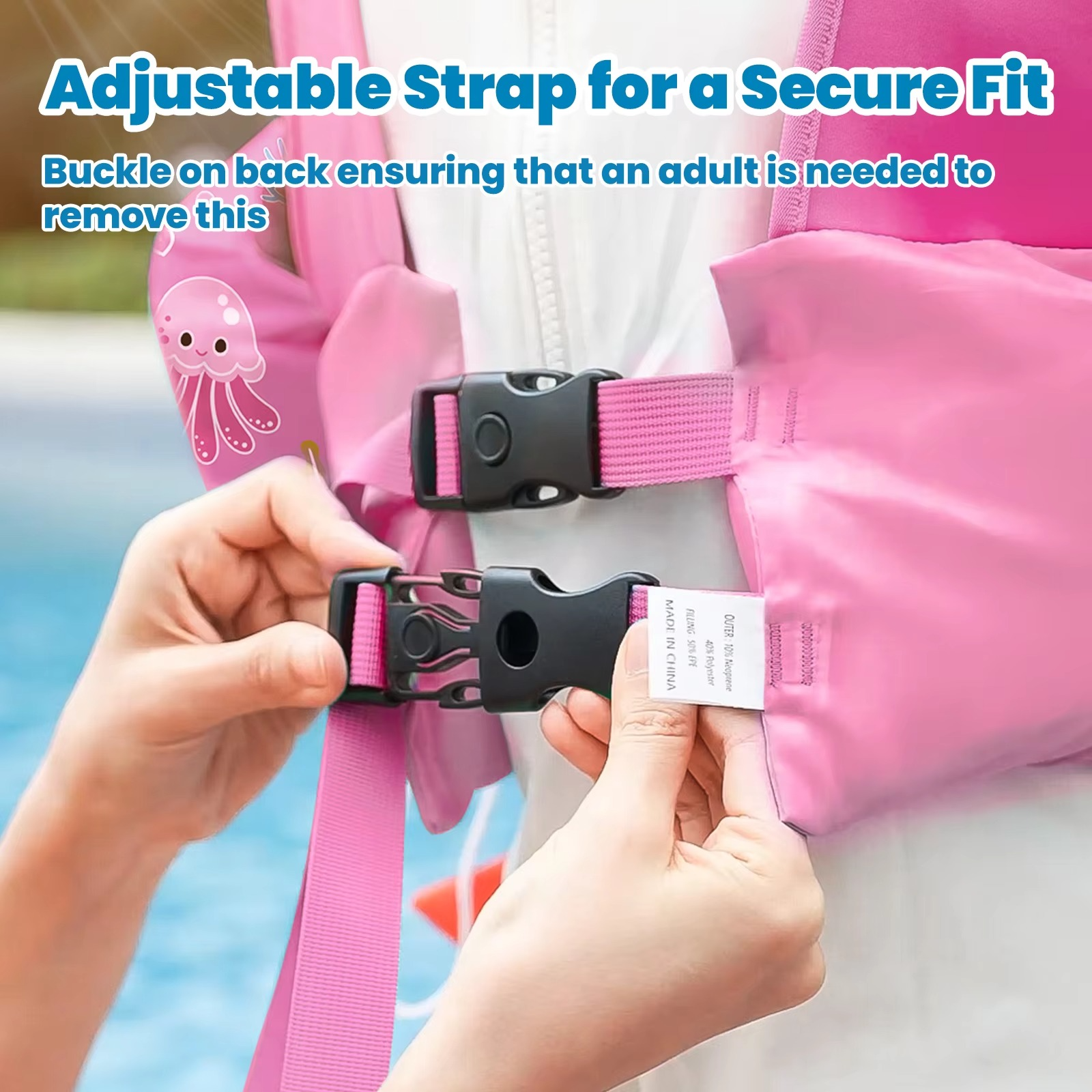Children's Foam Life Jacket with Arm Floats and Safety Whistle for Swimming and Kayaking