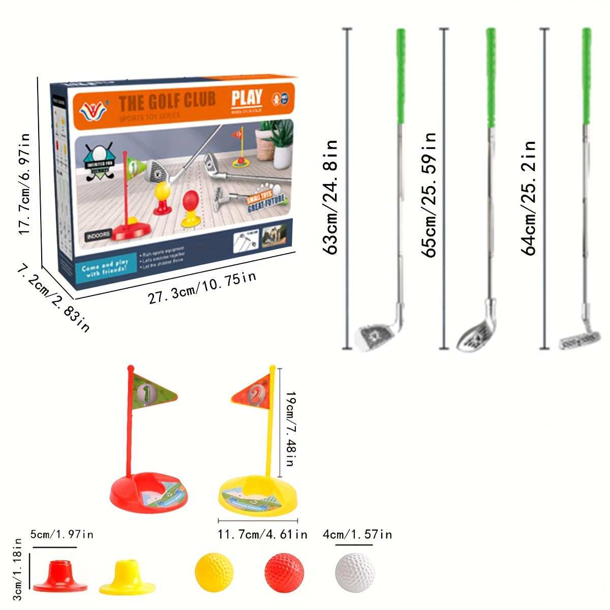 Complete Golf Club Set for Kids 3-8 Years | Adjustable Telescopic Clubs | Indoor & Outdoor Use