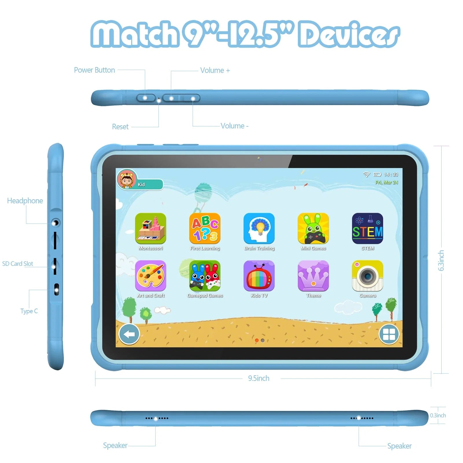 Educational Tablet for Kids | High Definition Screen & Quad-Core Speed | Expandable Memory for Learning and Play