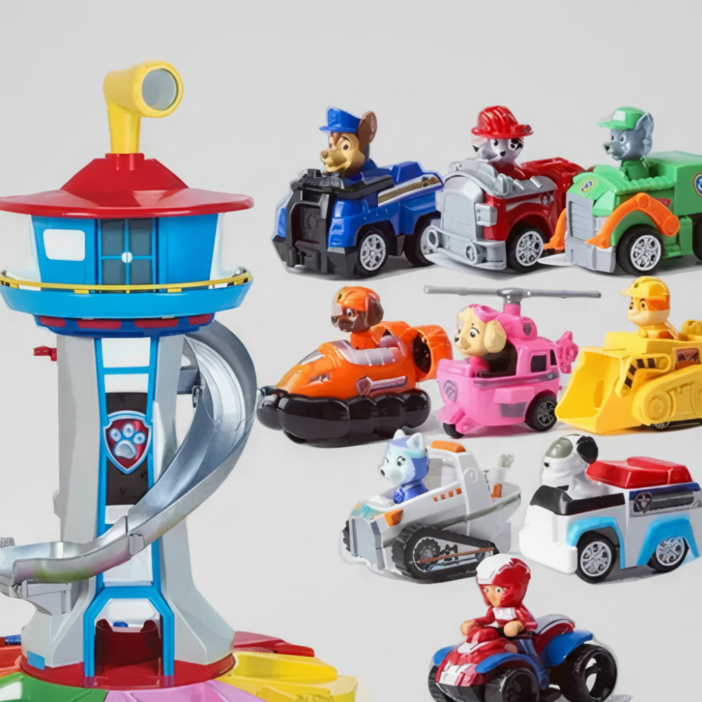 Adventure Playset with Slide Tower and Racing Cars for Imaginative Fun