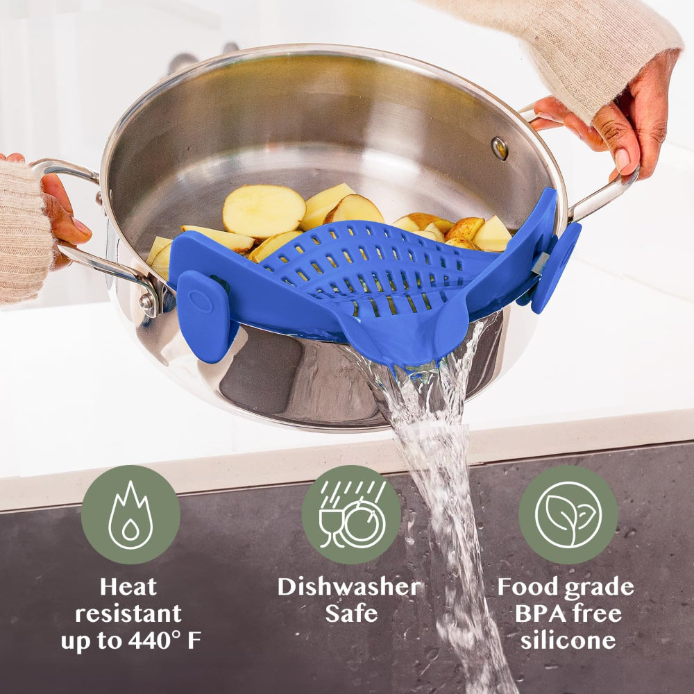 Innovative Clip-On Kitchen Strainer for Effortless Draining