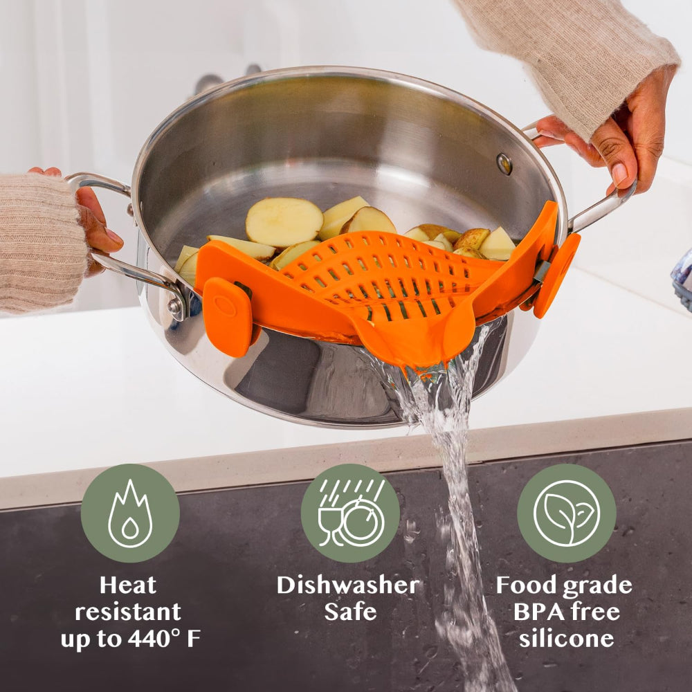 Innovative Clip-On Kitchen Strainer for Effortless Draining