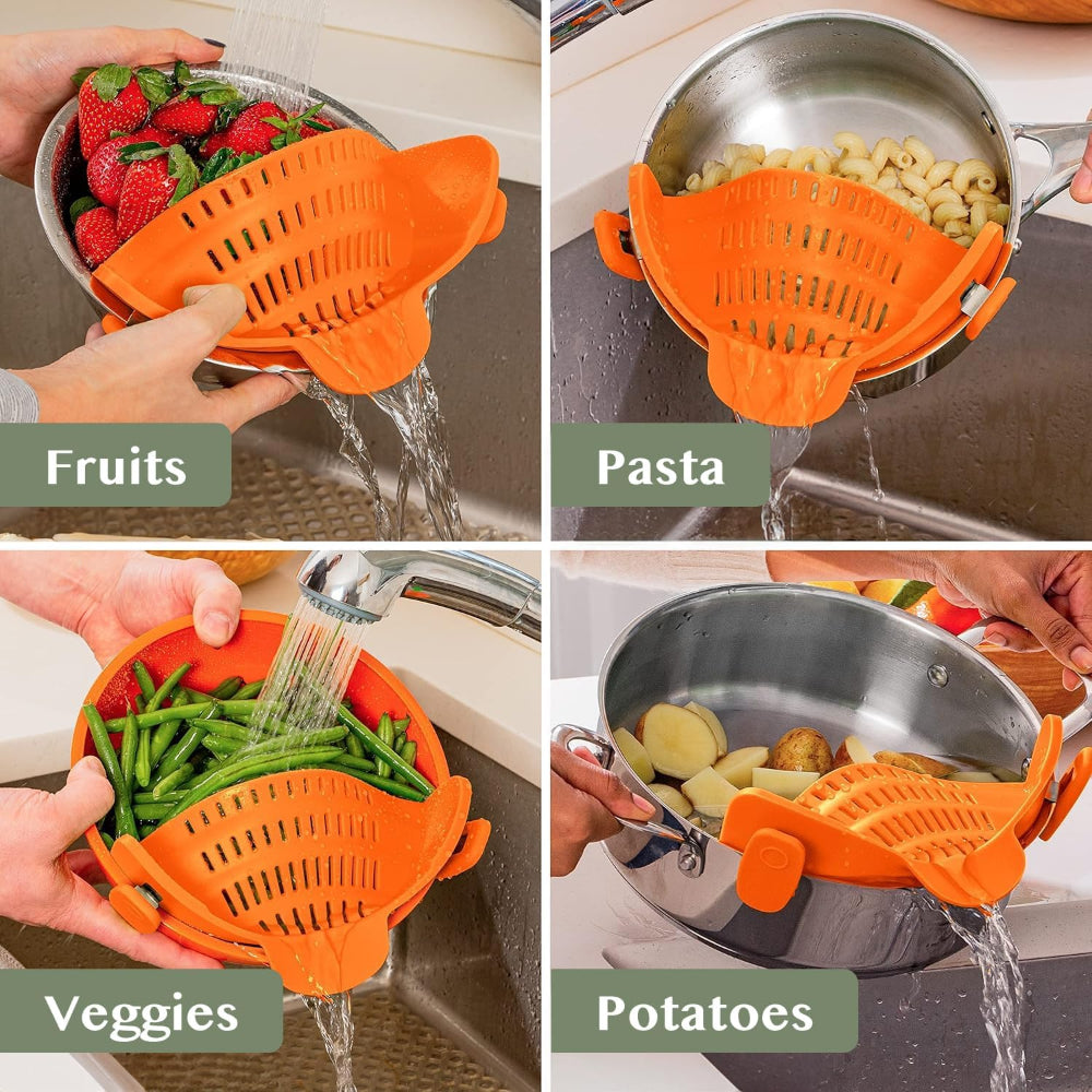 Innovative Clip-On Kitchen Strainer for Effortless Draining