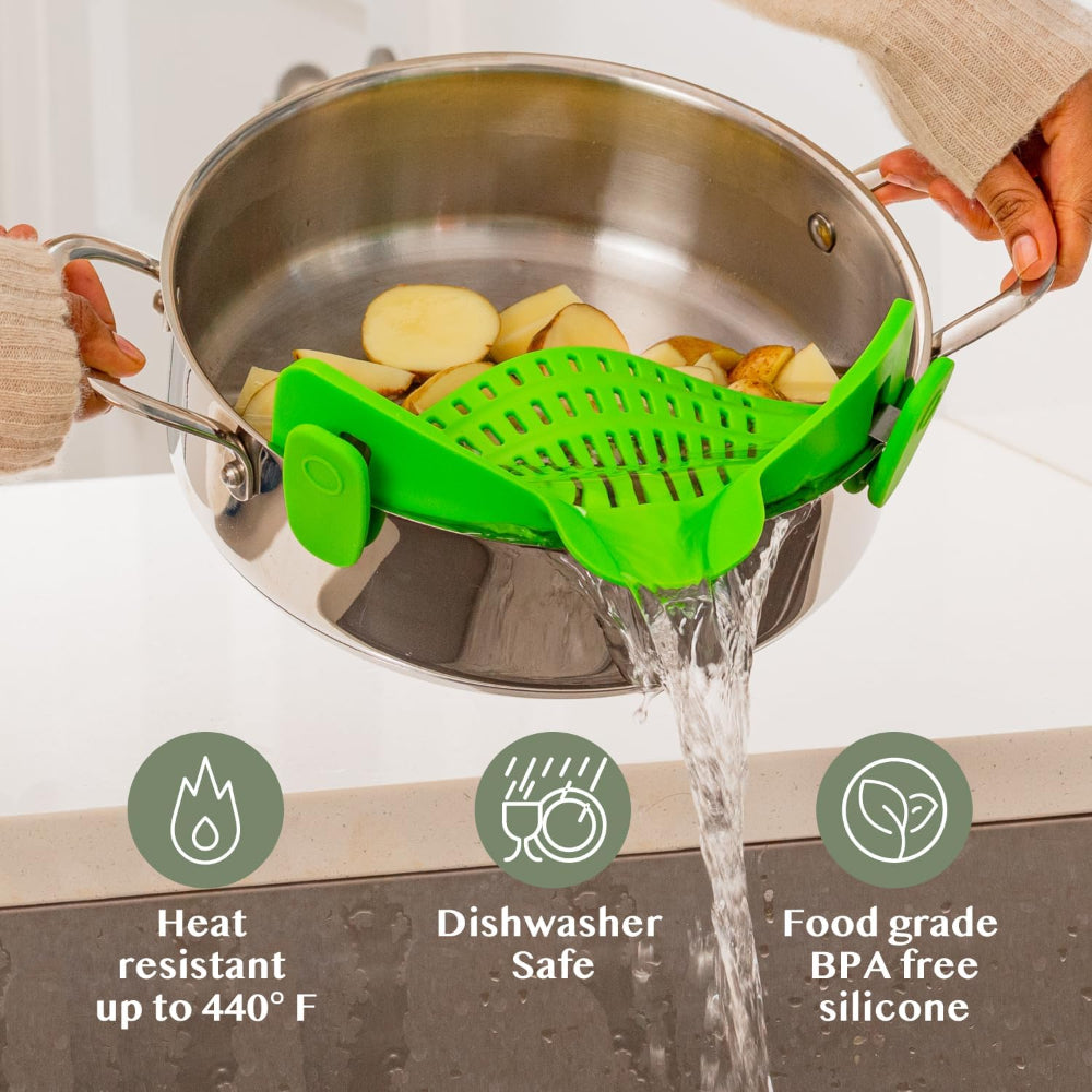 Innovative Clip-On Kitchen Strainer for Effortless Draining