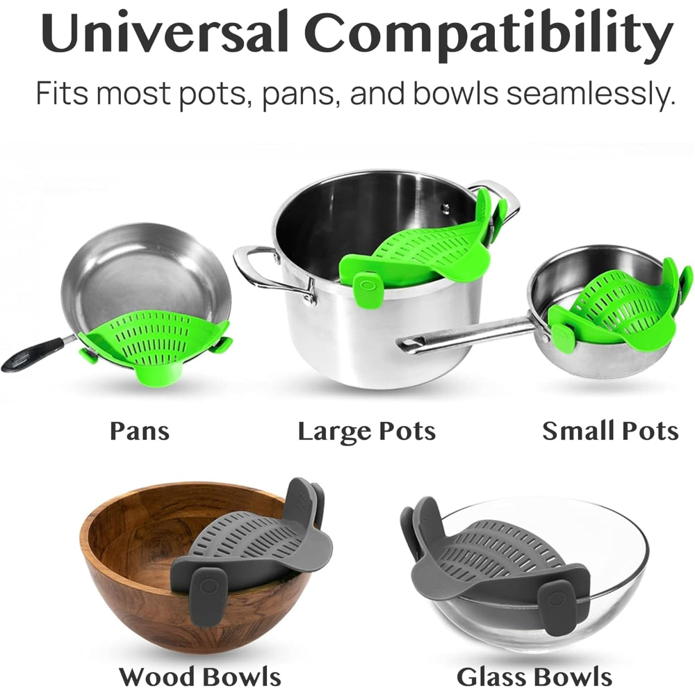 Innovative Clip-On Kitchen Strainer for Effortless Draining