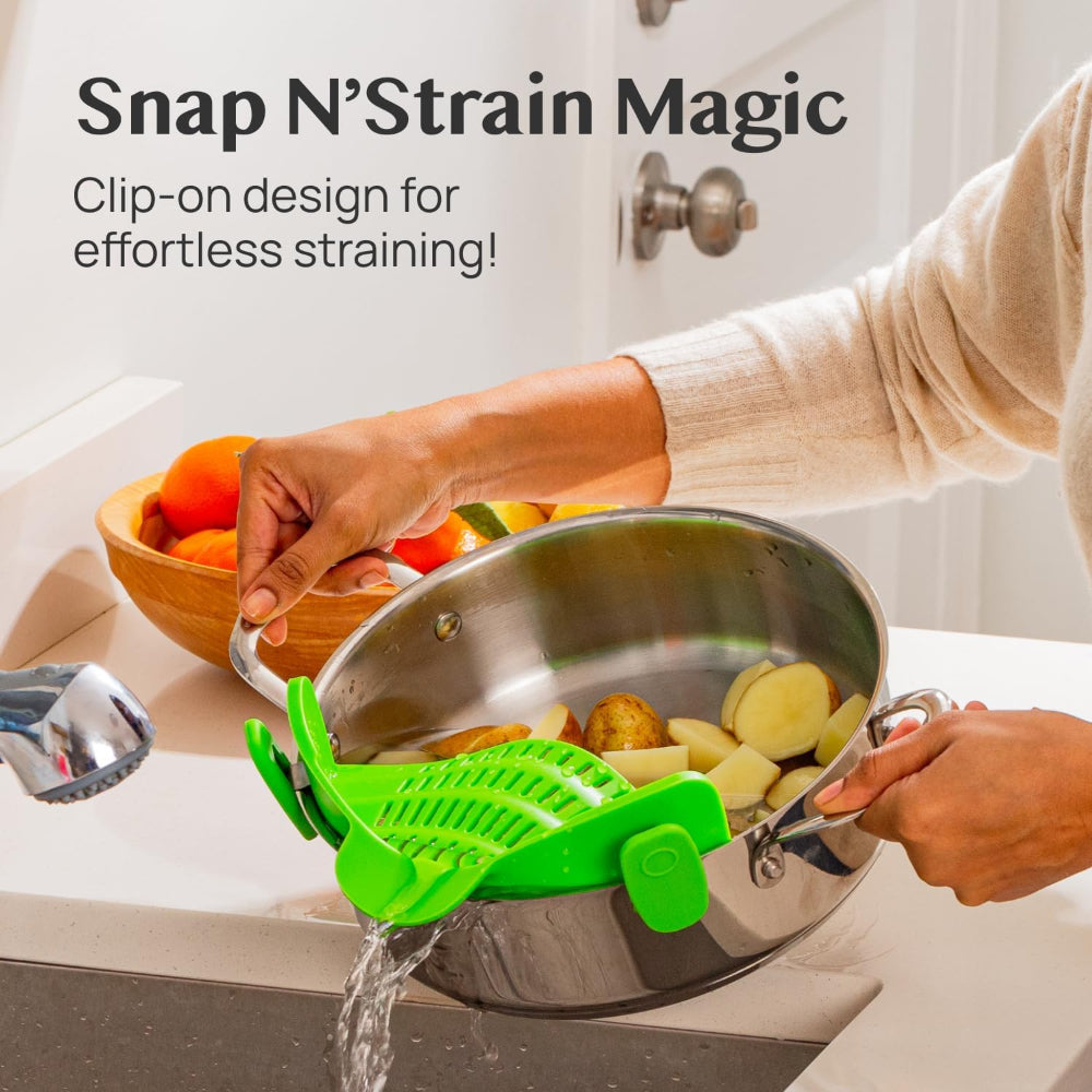 Innovative Clip-On Kitchen Strainer for Effortless Draining