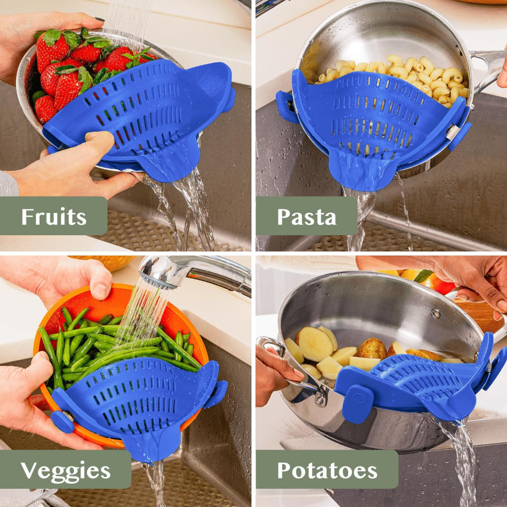 Innovative Clip-On Kitchen Strainer for Effortless Draining