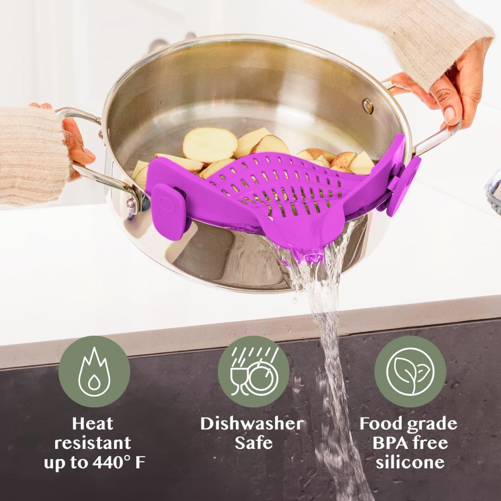 Innovative Clip-On Kitchen Strainer for Effortless Draining