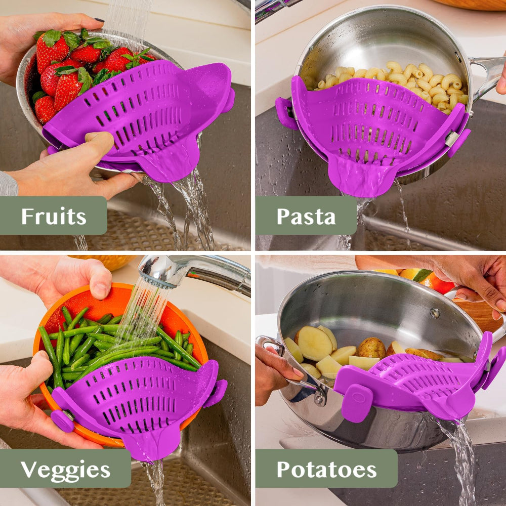 Innovative Clip-On Kitchen Strainer for Effortless Draining