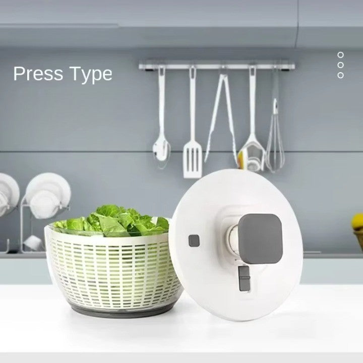 Compact One-Hand Salad Spinner with Easy Drying Mechanism - Space-Saving Kitchen Tool