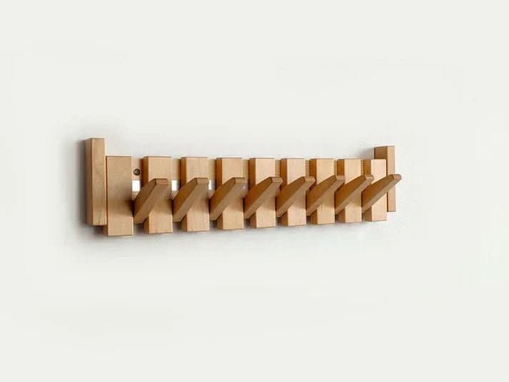 Artisan Wood Wall Coat Organizer in Elegant Piano Style