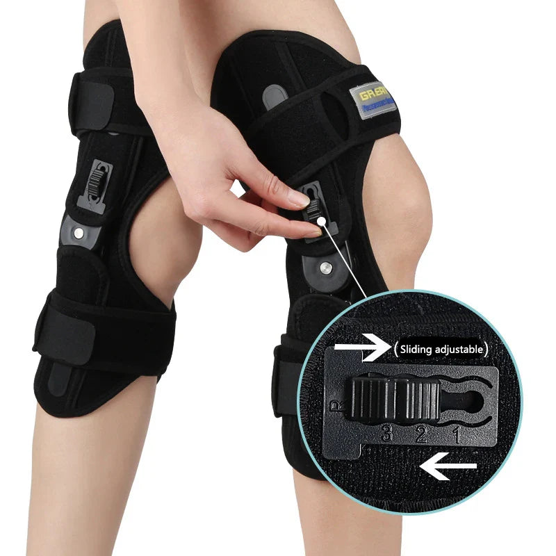 Adjustable Knee Brace with Reinforced Stabilizers for Pain Relief