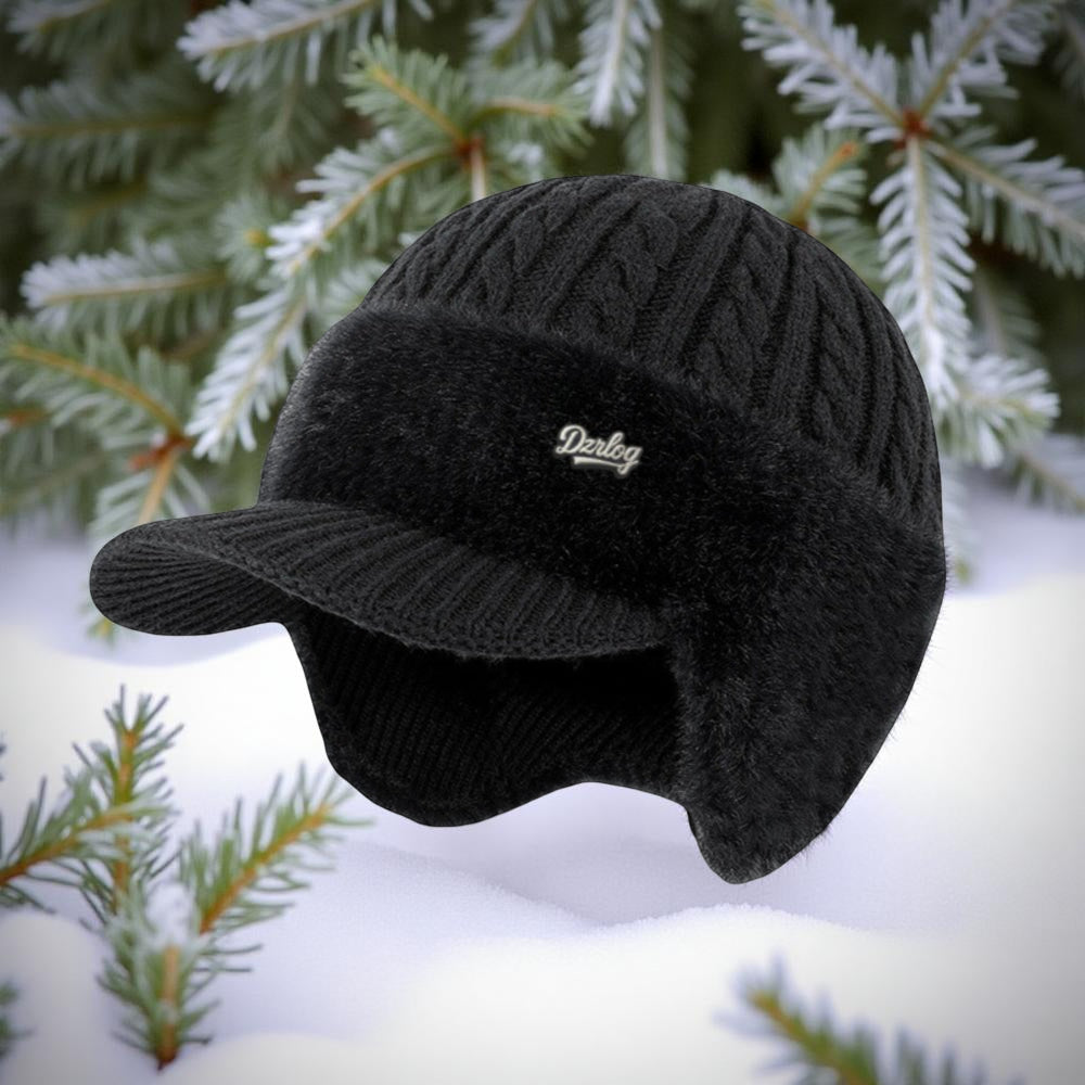 Warm & Stylish Ear Flap Knit Cap for Winter Adventures