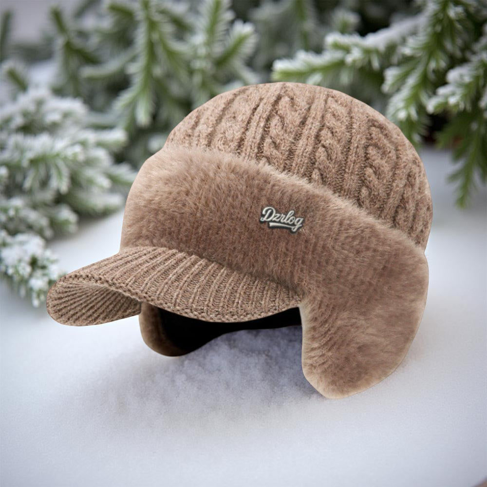 Warm & Stylish Ear Flap Knit Cap for Winter Adventures