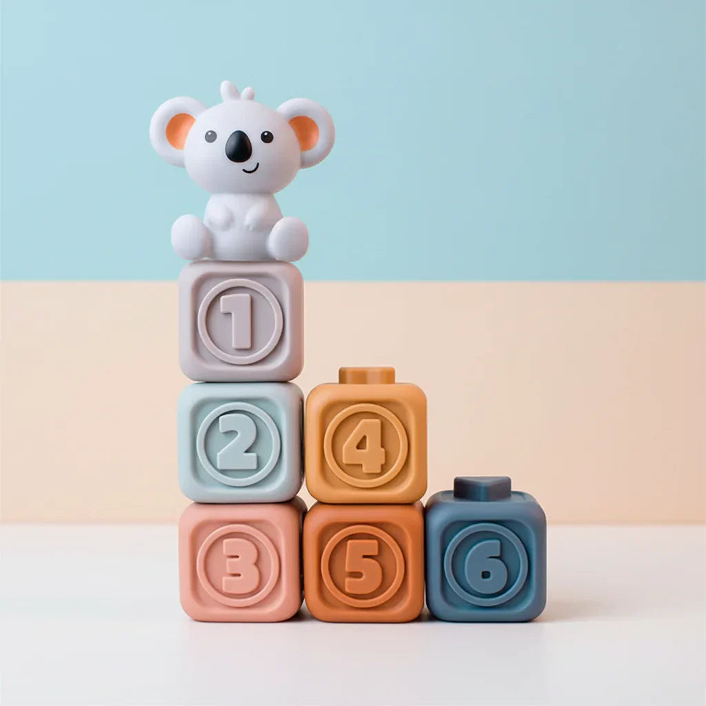 Colorful Stacking and Teething Cubes for Infants