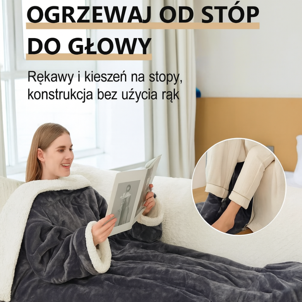 CozyWear Heated Sherpa Fleece Blanket for Ultimate Comfort