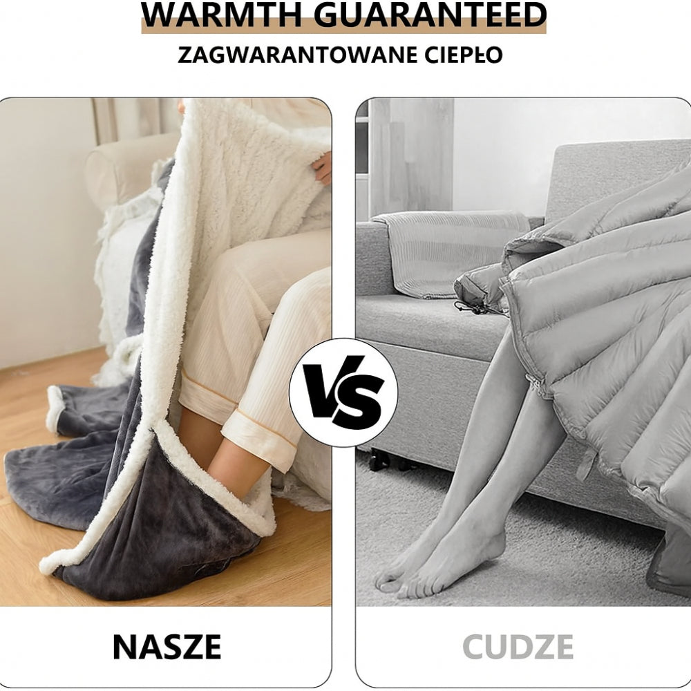 CozyWear Heated Sherpa Fleece Blanket for Ultimate Comfort