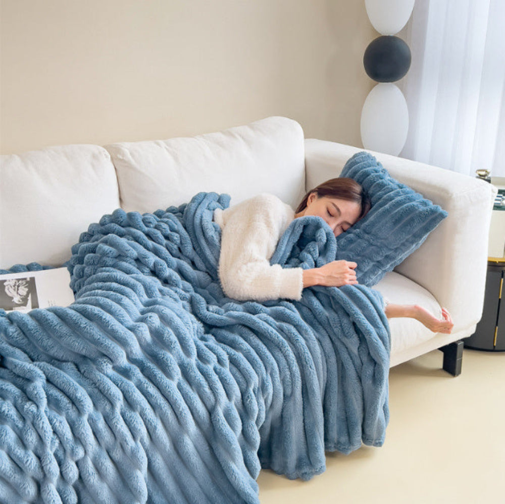 Cozy Plush Blanket for Sofa and Home Relaxation