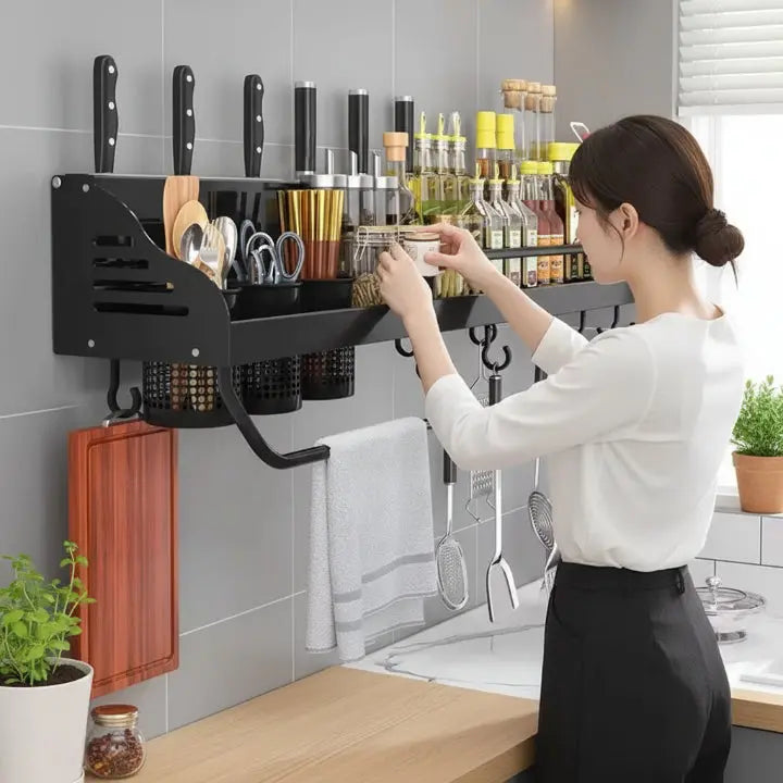 Stylish Wall-Mounted Kitchen Organizer for Effortless Storage
