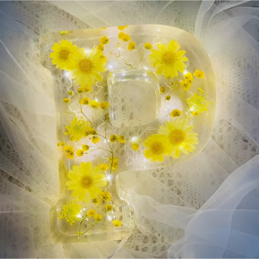 Custom Floral LED Letter Lamp for Cozy Spaces
