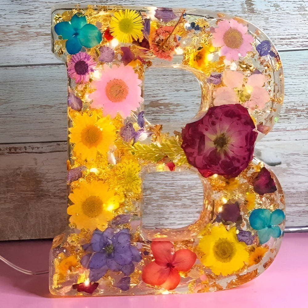 Custom Floral LED Letter Lamp for Cozy Spaces