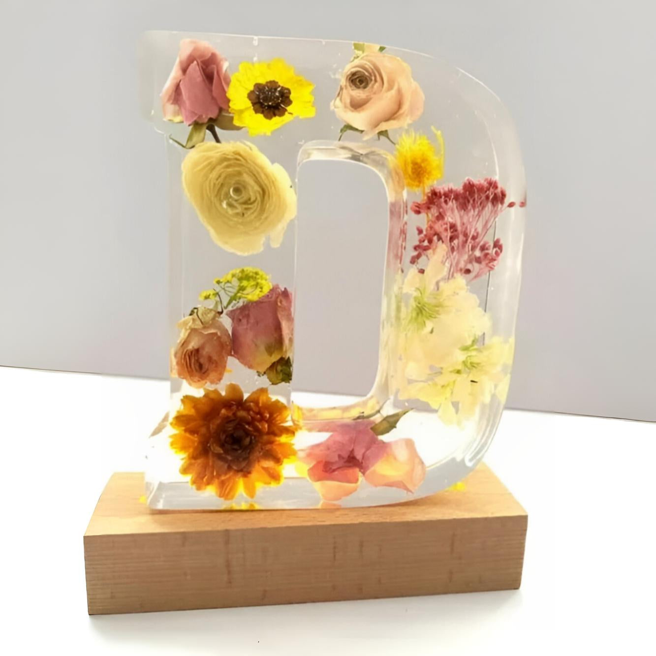 Custom Floral LED Letter Lamp for Cozy Spaces