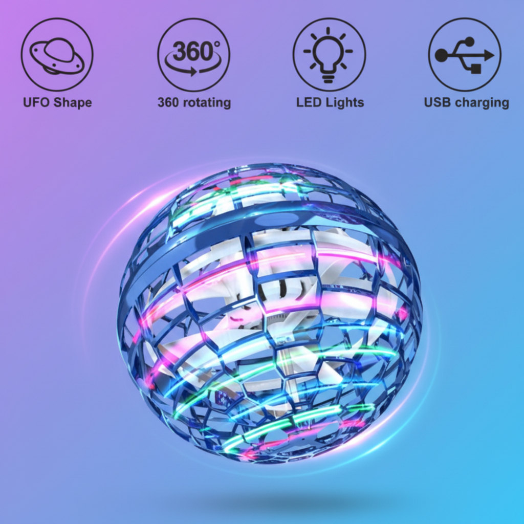 LED-Illuminated Flying Sphere Drone for Endless Fun