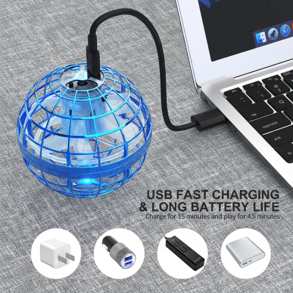 LED-Illuminated Flying Sphere Drone for Endless Fun