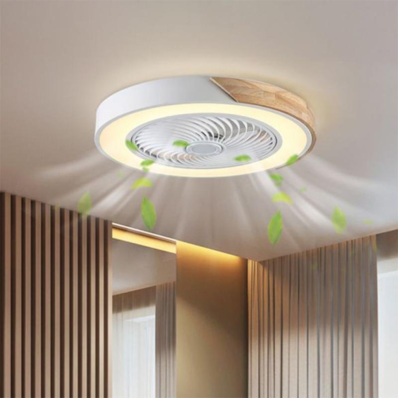 21'' W LED Round Square Flush Mounting Hanging Fan Light - dazuma