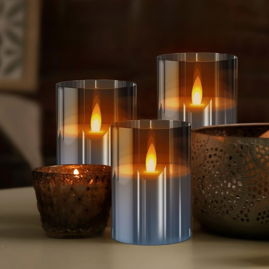 Battery-Operated LED Candles with Remote Control - Warm White Set