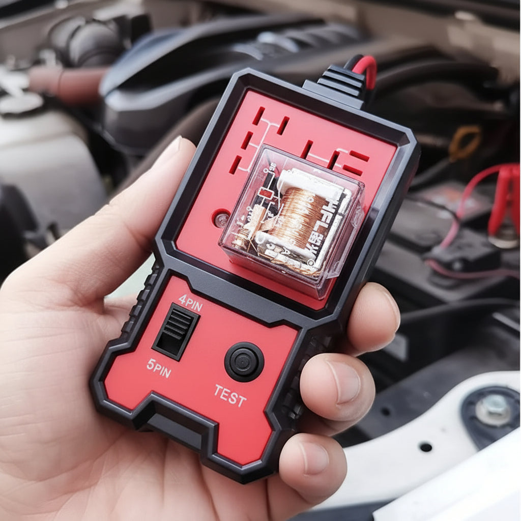 QuickCheck 12V Battery Tester with LED Display for Vehicles