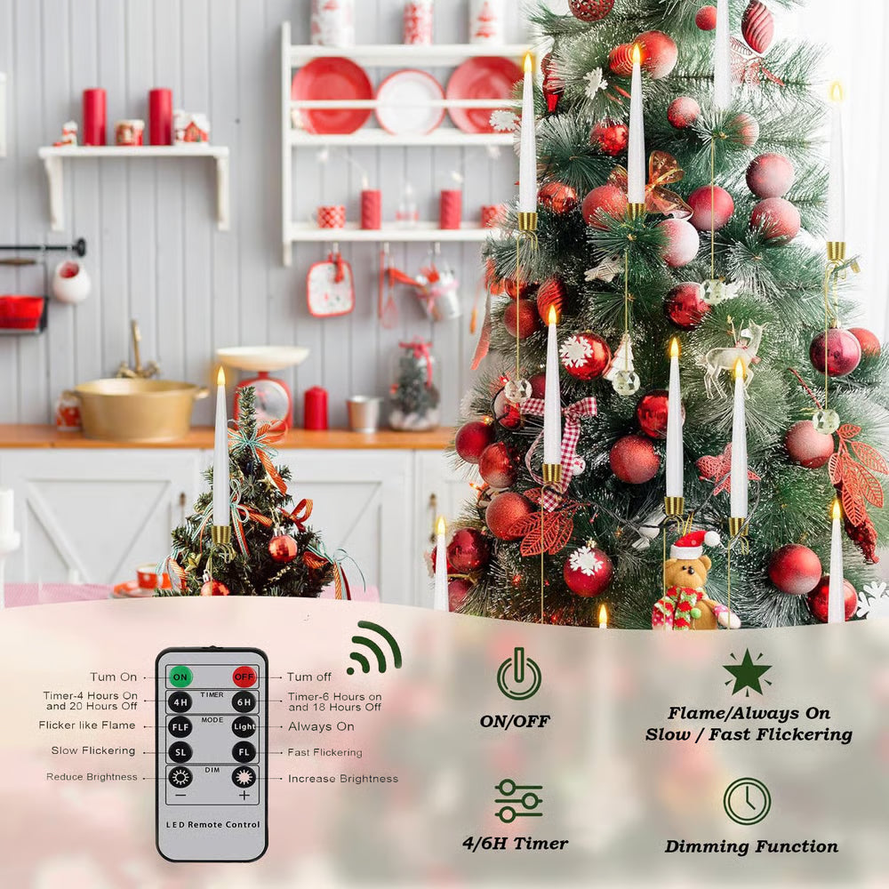 Battery-Operated LED Holiday Tree Lights with Remote Control – Warm Glow