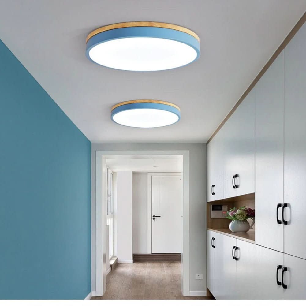 NaturalGlow Ceiling Light Fixture with Wood Accents