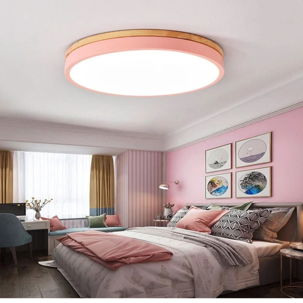 NaturalGlow Ceiling Light Fixture with Wood Accents