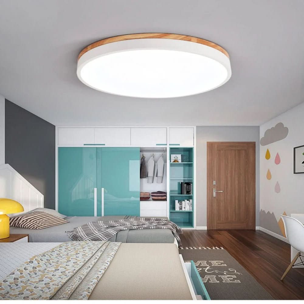 NaturalGlow Ceiling Light Fixture with Wood Accents