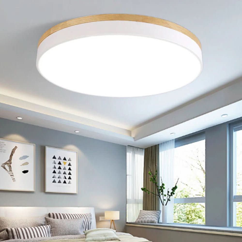 NaturalGlow Ceiling Light Fixture with Wood Accents