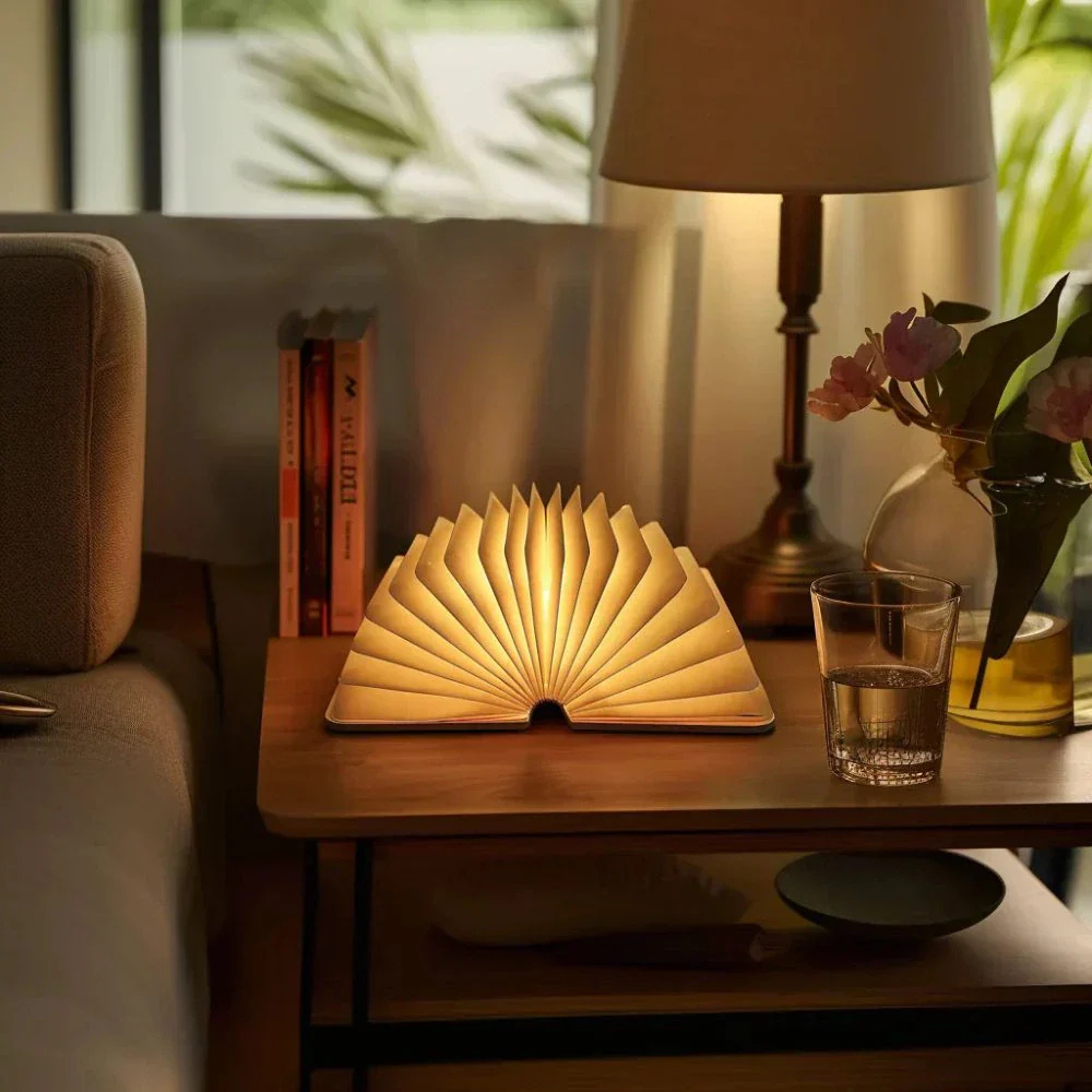 Adjustable Battery-Powered Paper Lamp - Stylish Ambient Light