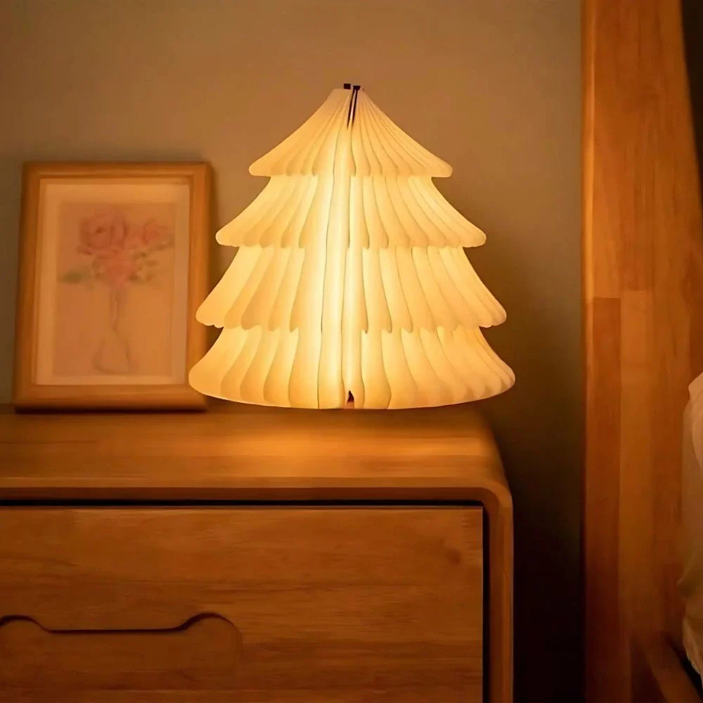 Adjustable Battery-Powered Paper Lamp - Stylish Ambient Light