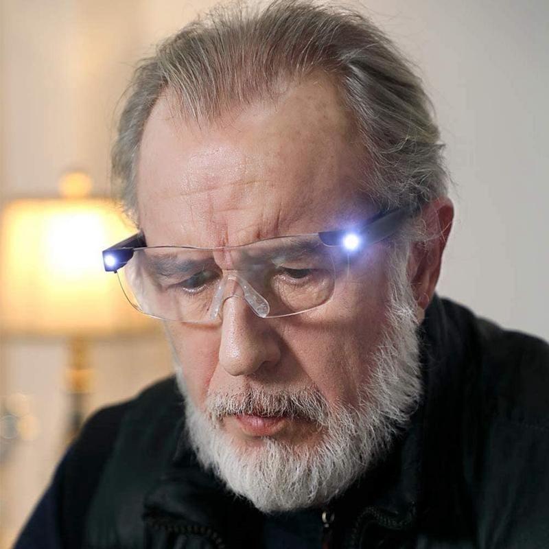 Hands-Free LED Reading Magnifier Glasses with Adjustable Lighting