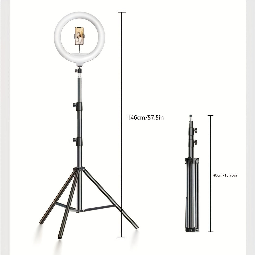 Adjustable Tripod Stand LED Ring Light – Ideal for Photography and Streaming